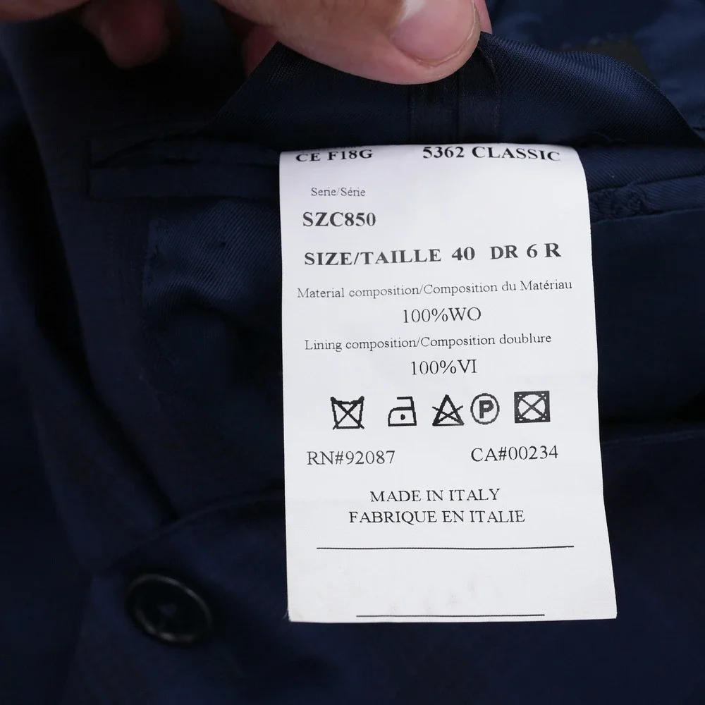 Saks Fifth Avenue Mens Navy Blue Zegna Wool Blazer Sport Coat Made in Italy 40R - Picture 9 of 11